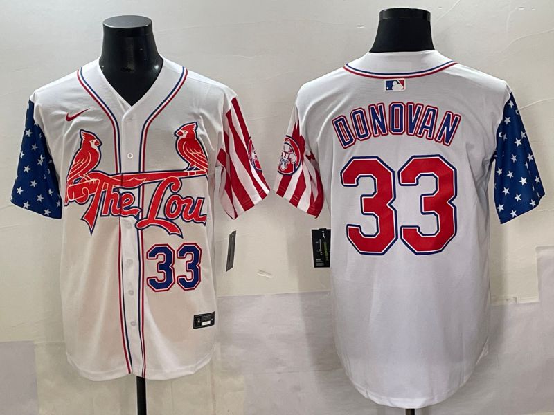 Men 2025 St.Louis Cardinals #33 Donovan White a generation of national flags Joint Name Nike MLB Jersey style 5